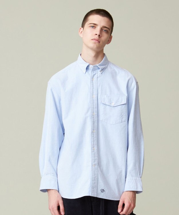 J.PRESS YORK STREET 【UNISEX】オックス起毛 シャツ/B.D. サックスブルー系