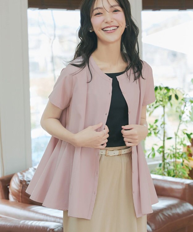 Tiaclasse ボリュームフレアブラウス ピンク