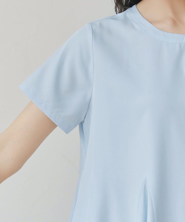 Tiaclasse ボリュームフレアブラウス サックス