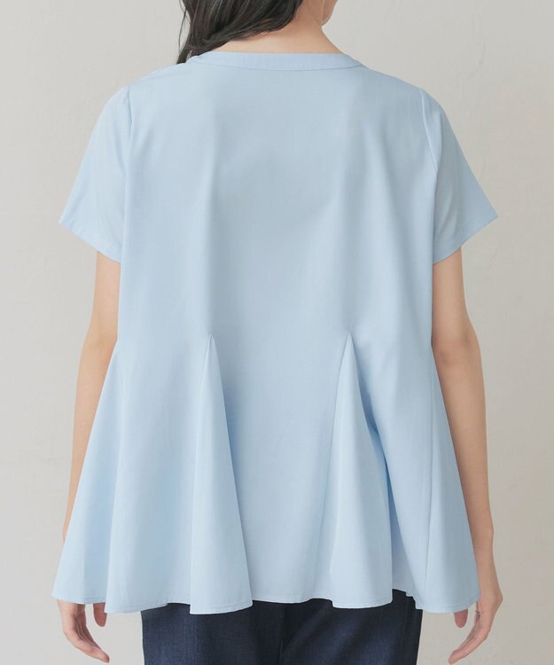 Tiaclasse ボリュームフレアブラウス サックス