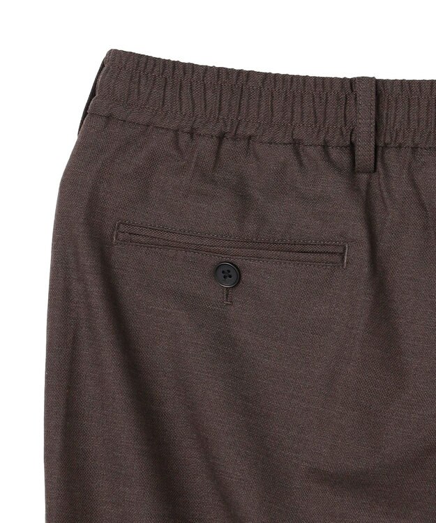 JOSEPH HOMME 新素材【ストレッチ/ウエストゴム仕様】ウール混キャリーマンストレッチ ドロスト付ストレートパンツ / HOVE ダークブラウン系