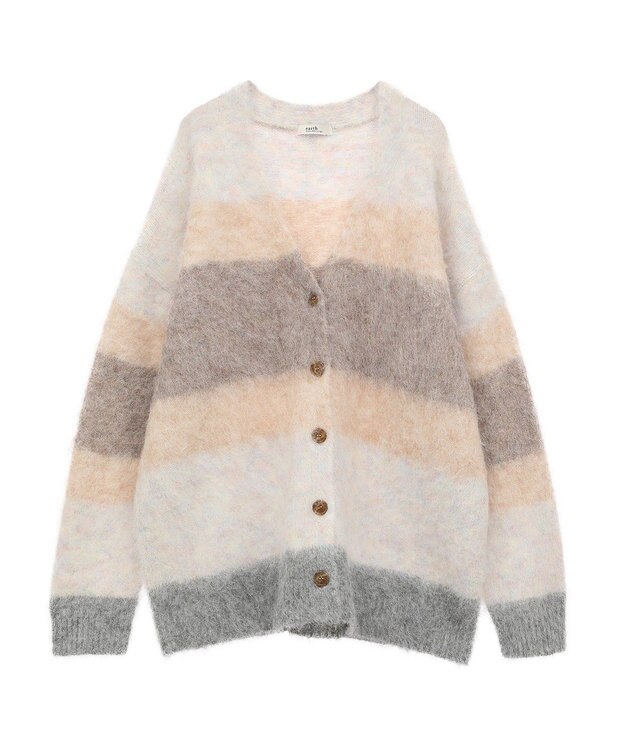 earth music&ecology グラデーション起毛ニットカーディガン Beige