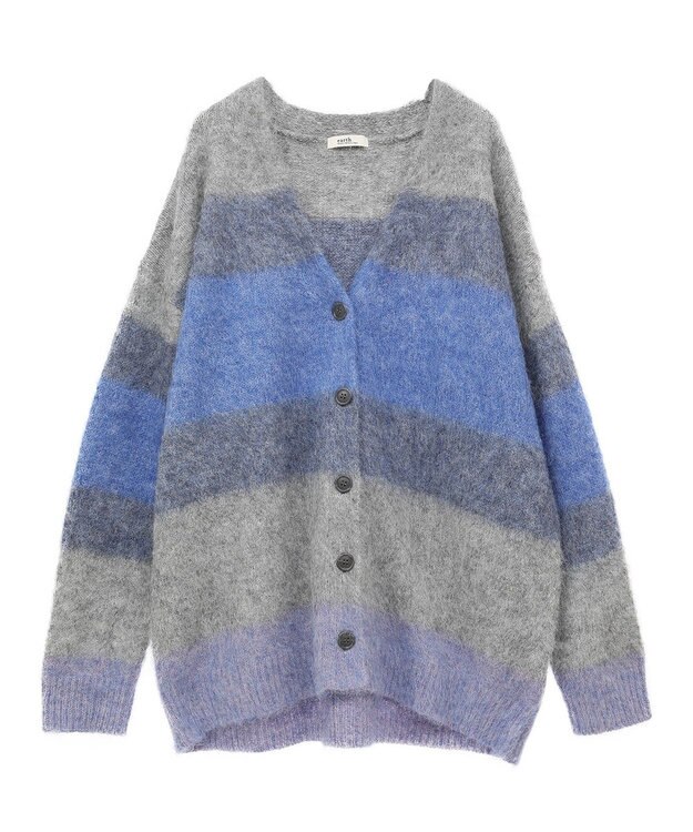 earth music&ecology グラデーション起毛ニットカーディガン Blue