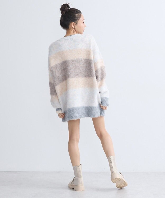 earth music&ecology グラデーション起毛ニットカーディガン Beige