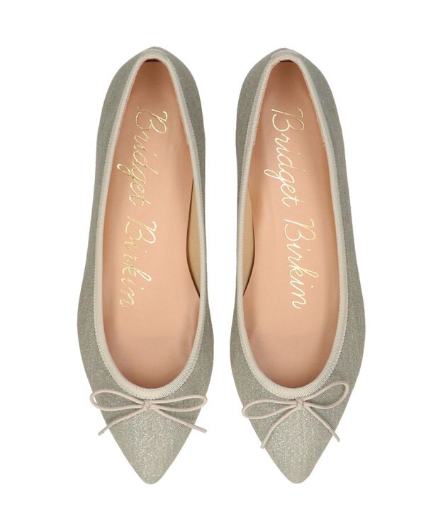 Bridget Birkin 【Bridget Birkin】ポインテッドリボンバレエシューズ シルバー雑材