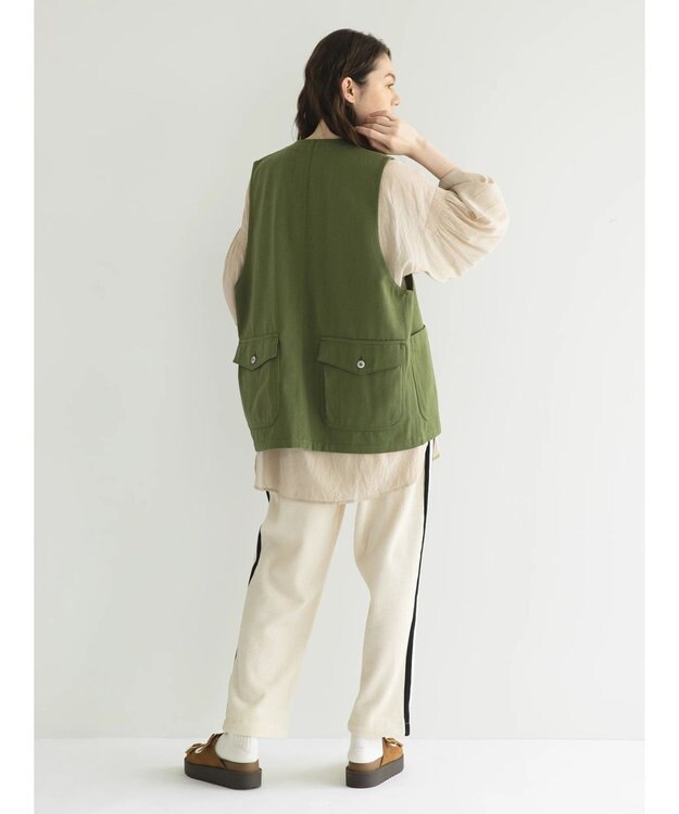 CRAFT STANDARD BOUTIQUE ウ゛ィンテージボイルソデシャーリングチュニック Khaki