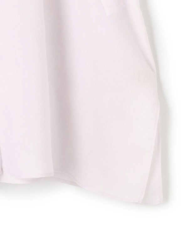 BEIGE， PAULINE / リネンヴィスコースフェイクレザー配色ブラウス Lilac