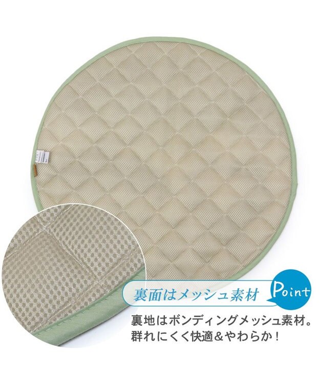 PET PARADISE スヌーピースカウト柄 柔らか クールマットM (90cm) 《丸型》 カーキ