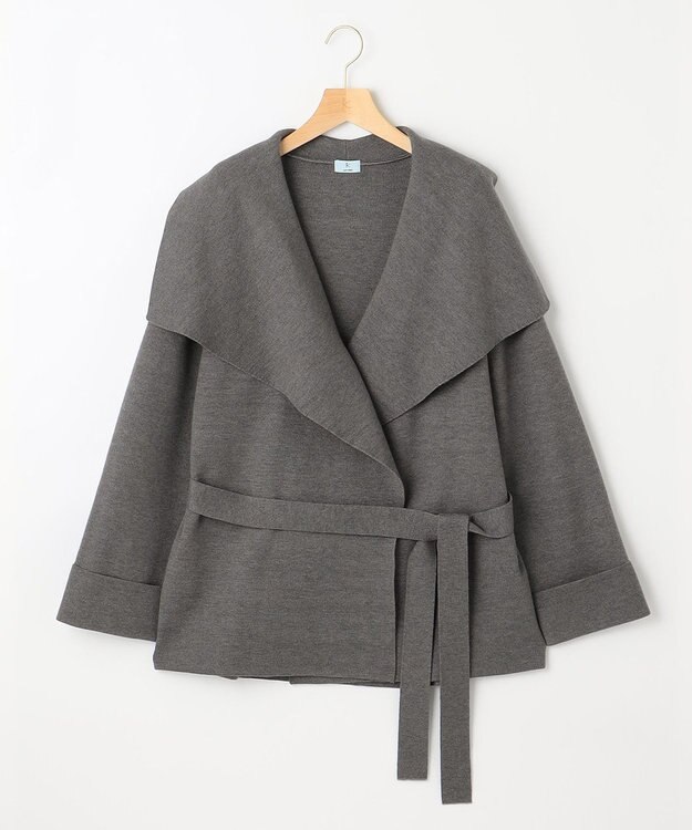 組曲 【軽羽織】ショールカラー カーディガン ライトグレー系9