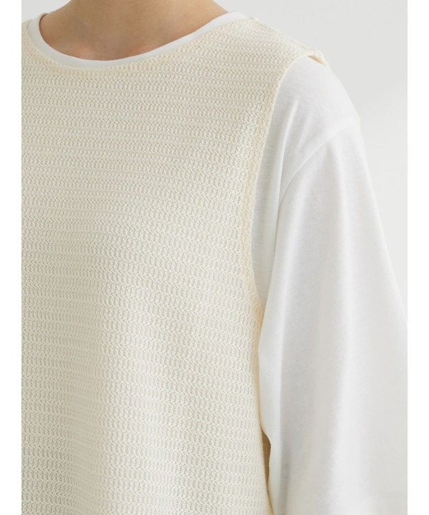 Green Parks ＳＥＴ２点　メッシュベスト＋半袖カットチュニック Ecru