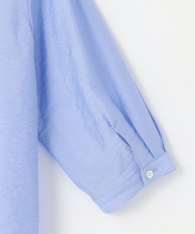 J.PRESS LADIES S 【WEB限定カラーあり・洗える】Sheer Vis リネン バンドカラー ブラウス サックス系