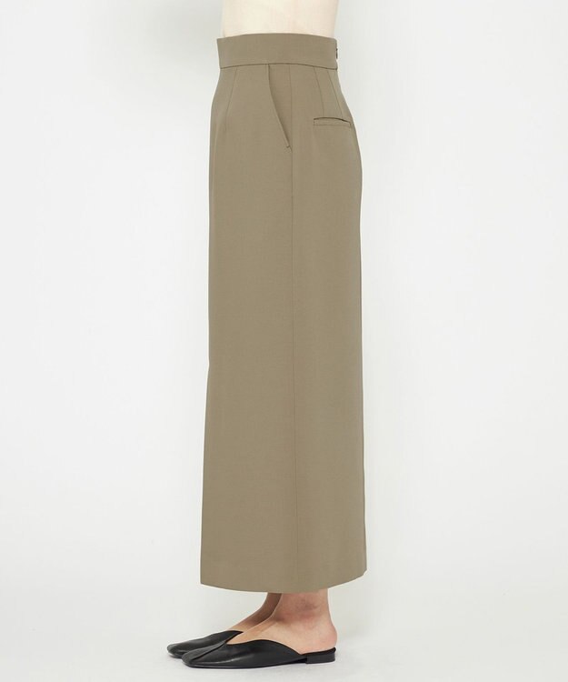 uncrave 【吸水速乾・洗濯機洗い可】エコ ドライ チノ Ｉラインスカート（uncrave STANDARD） ライトカーキ