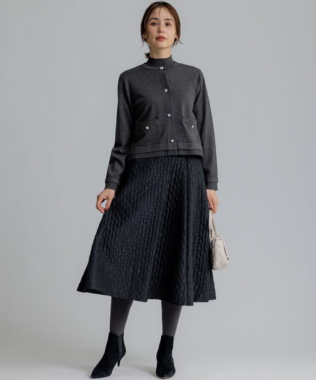 組曲 リブハイネック  ニット グレー系