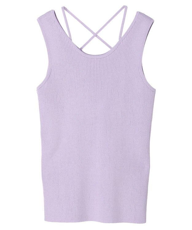 earth music&ecology レイヤリングニットタンクトップ Lavender