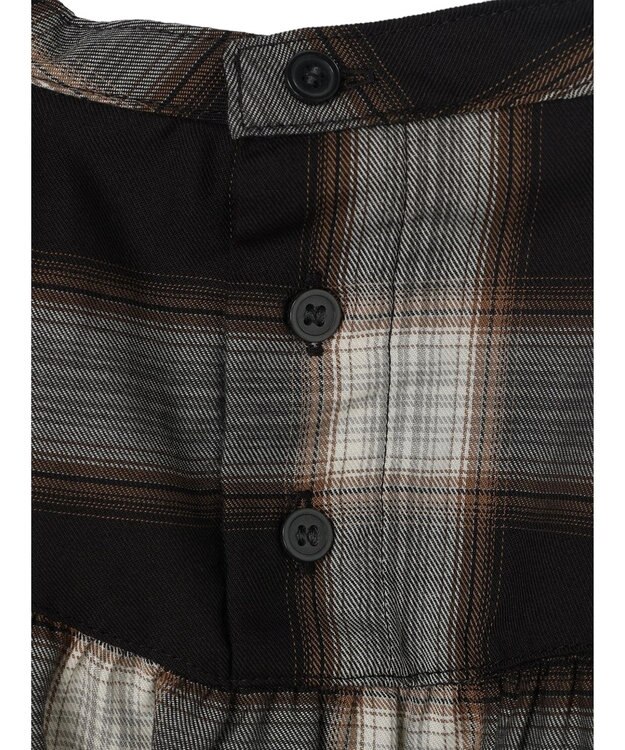 AMERICAN HOLIC ＳＥＴ　ボリュームスリーブシャツ＋ニットベスト Check Black