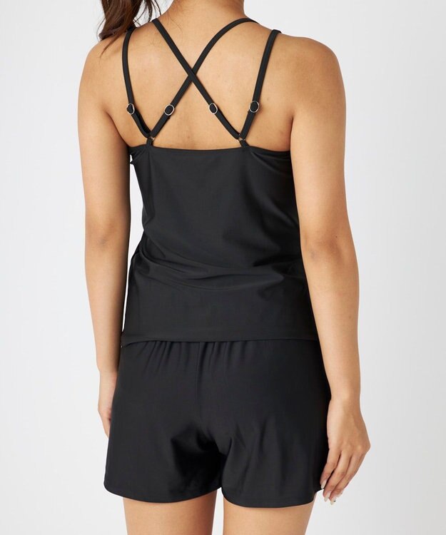 OP／FILA 【Ocean Pacific】シアートップス付き4点セット水着 ブラック