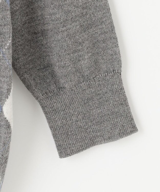 J.PRESS LADIES 【洗える】アーガイルツイン ニット グレー系