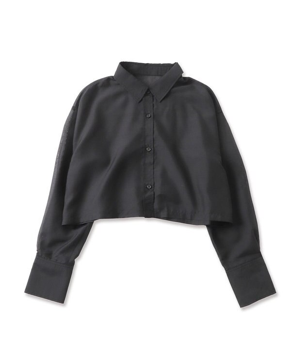 WEGO 【シワになりにくい】シアーショートシャツ ブラック