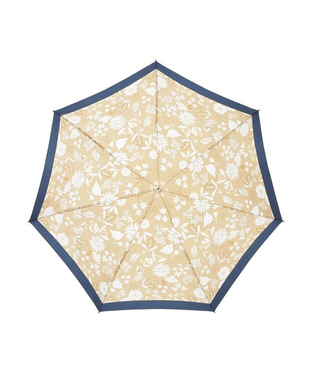 MOONBAT LANVIN en Bleu 折りたたみ傘 バイカラーデイジー サテンプリント 大きめ55cm ベージュ