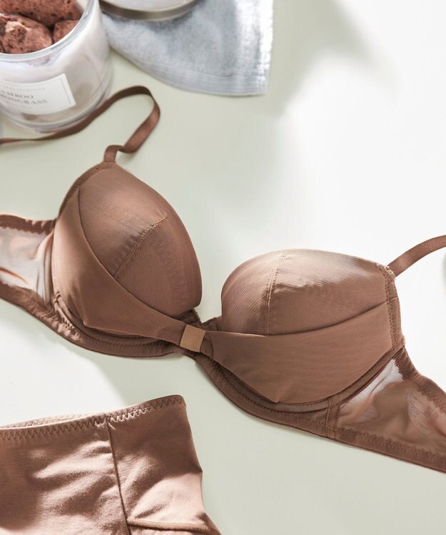 une nana cool 胸もとフィットをリボンでキープ リボンブラ BR