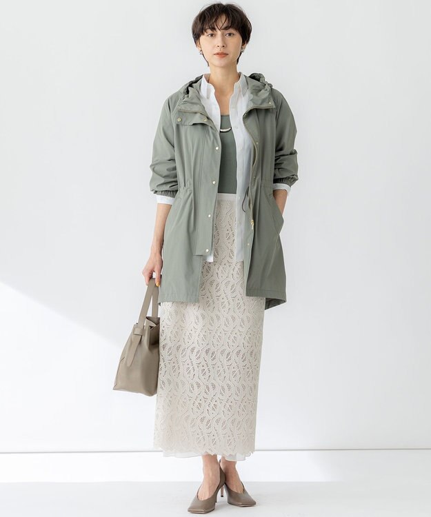 23区 【撥水加工】ナイロン2WAYストレッチ フーデットアウター カーキ系