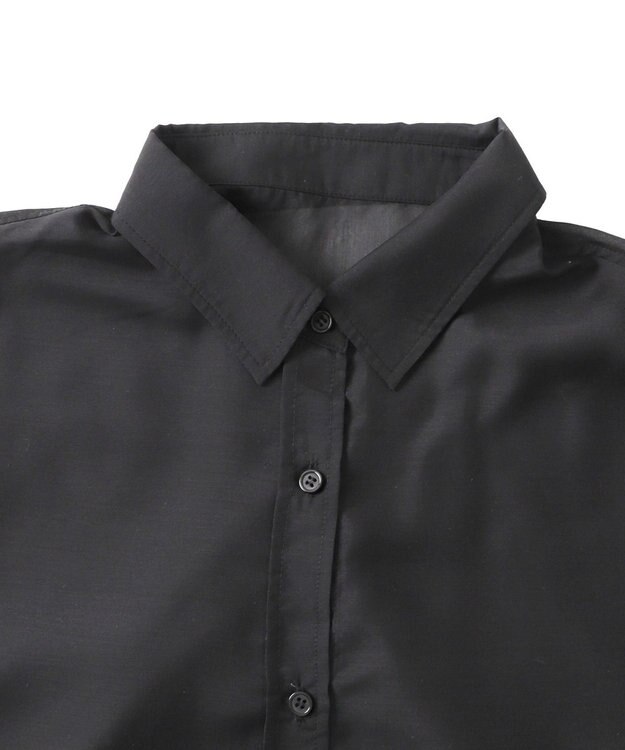 WEGO 【シワになりにくい】シアーショートシャツ ブラック