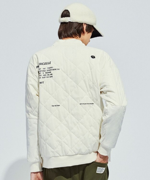PW CIRCULUS 【裏地付き/防寒】【MEN】キルティングスエットプルオーバー ホワイト系
