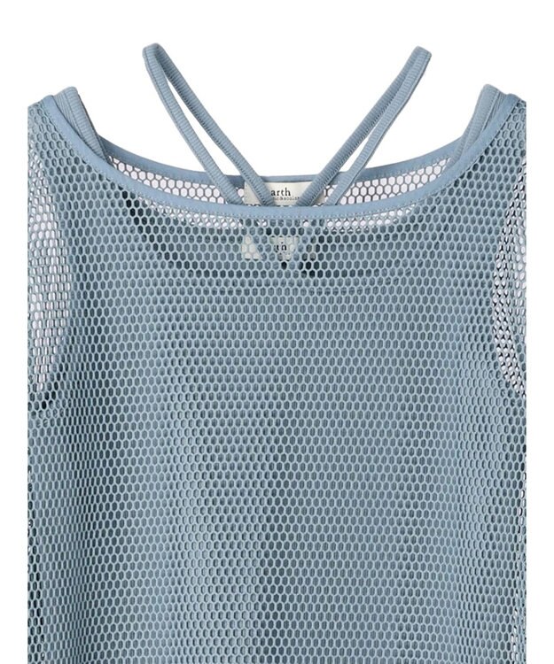 earth music&ecology ＳＥＴ２点メッシュプルオーバー＋タンクトップ Ivory