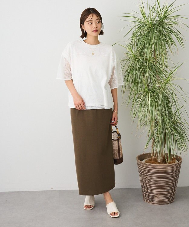 CRAFT STANDARD BOUTIQUE レースワイドTブラウス White