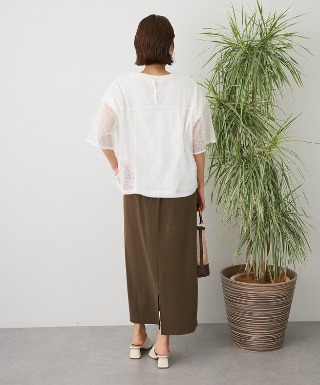 CRAFT STANDARD BOUTIQUE レースワイドTブラウス White
