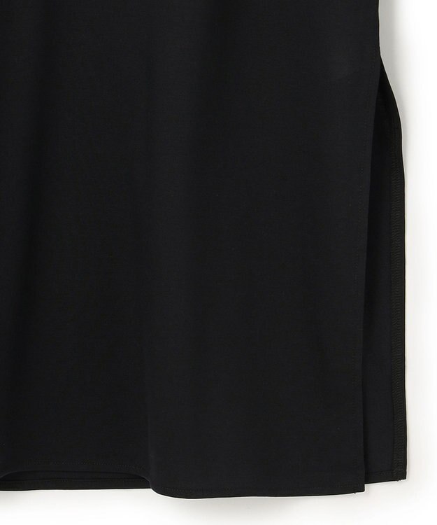 ICB 【UVケア・接触冷感・吸水速乾】コンビネーションジャージー チュニックカットソー ブラック系