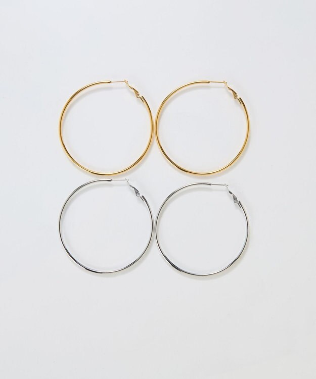 Phoebe 【金属アレルギー対応】ライトフープビッグピアス　シルバー/ステンレス/大振り シルバー