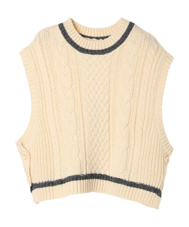 CRAFT STANDARD BOUTIQUE ２ＷＡＹケーブルニットベスト Ivory