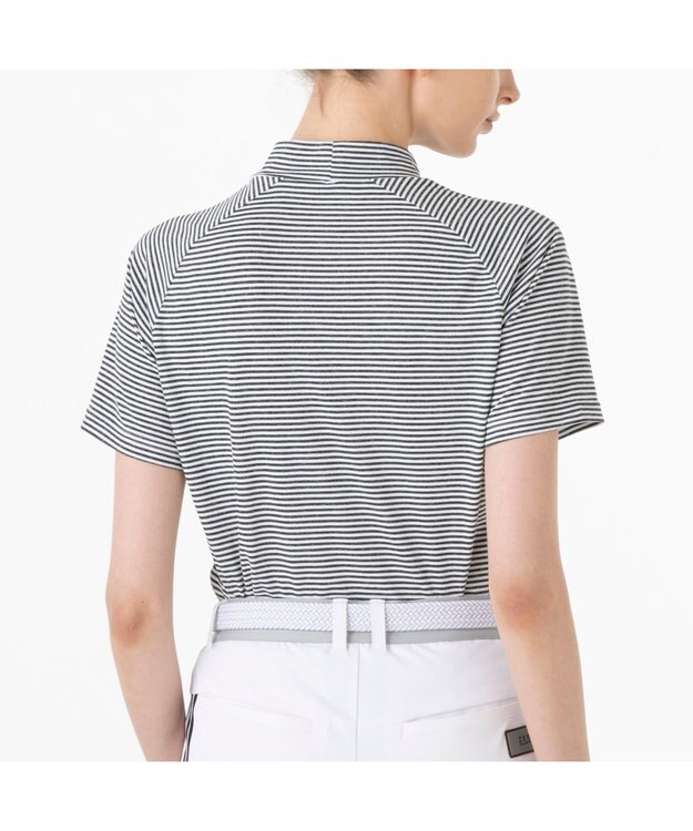 ZERO HALLIBURTON メランジ ボーダー モックネックTシャツ 82835 W4S4a レディースゴルフ ネイビー杢