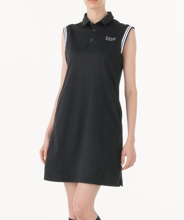 ZERO HALLIBURTON ノースリーブ 鹿の子 ミニワンピース 82831 W4S1b レディースゴルフ ブラック