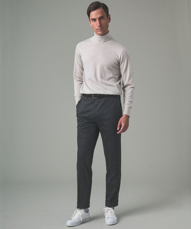 GOTAIRIKU セットアップ対応【洗える/ストレッチ/シワになりにくい】ウォッシャブルジャージー セットアップパンツ ライトグレー系