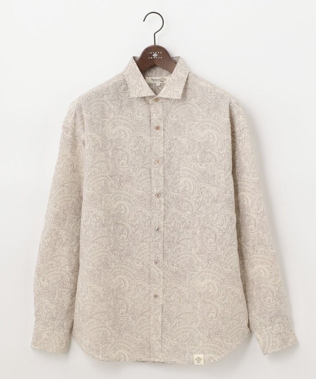 JOSEPH ABBOUD MOUNTAIN 【SPACE／UNISEX】オーバーペイズリー シャツ ベージュ系6