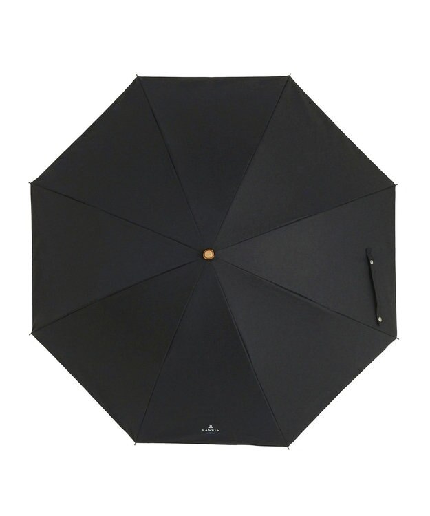 MOONBAT 【WEB限定】LANVIN en Bleu 晴雨兼用 折りたたみ傘 長傘(2WAY) プレーン×ロゴ刺繍 一級遮光 遮熱 UV ブラック