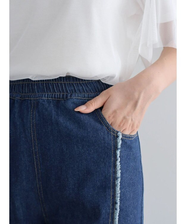 Green Parks ・Double Flags デニムフリンジラインパンツ Dark Indigo