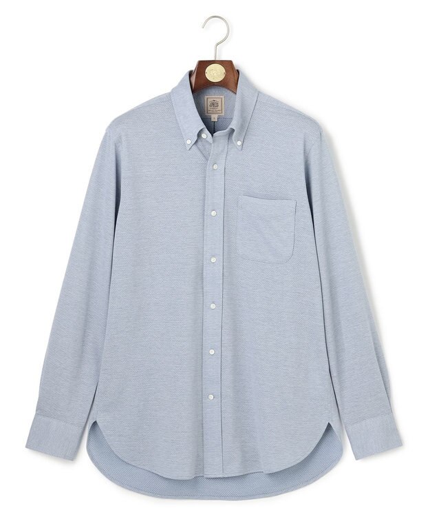 J.PRESS MEN ポロシャツのような快適な着心地【吸水速乾 / ストレッチ / 消臭 / ノンアイロン】エレスポジャージー ドレスシャツ / B.D. サックスブルー系