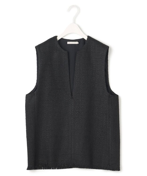 ICB スラブヤーンツイード ベスト ブラック系