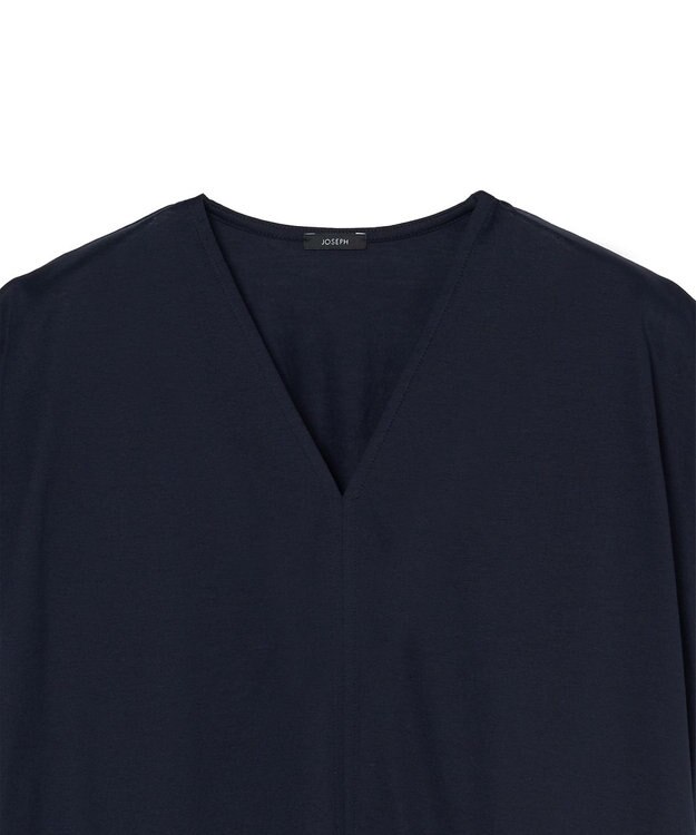 JOSEPH 【WEB&OUTLET限定・洗える】シアーコットンジャージー　ブラウス Navy