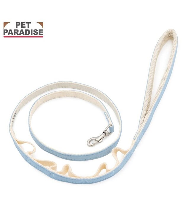 PET PARADISE ペットパラダイス 小花柄 デニム リード Ｍ～Ｌ 大型犬 ブルー
