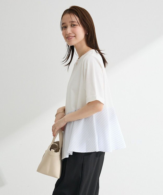 Green Parks 華やぎカットソー（アシメヘム） Off White