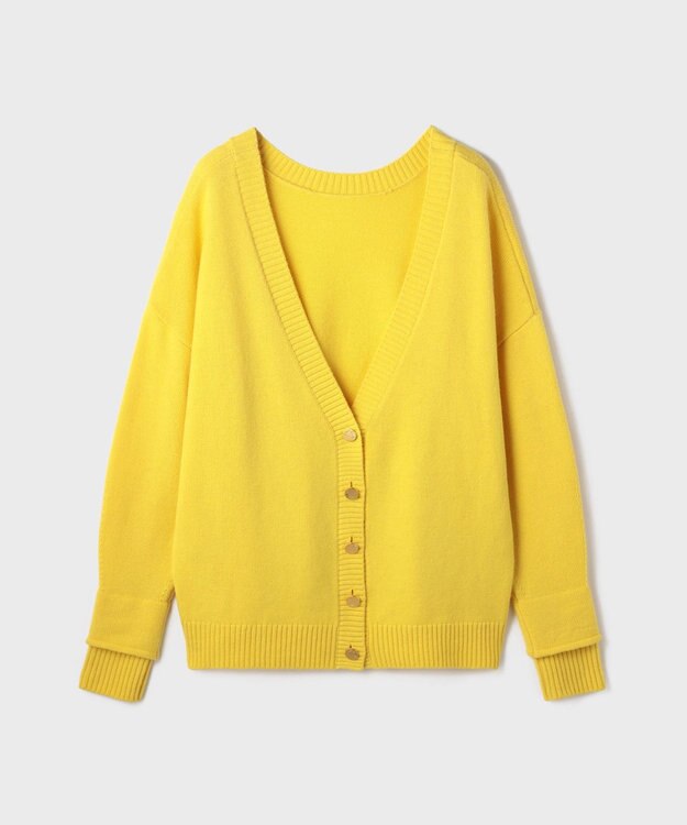 GRACE CONTINENTAL 前後2WAYニットカーディガン イエロー