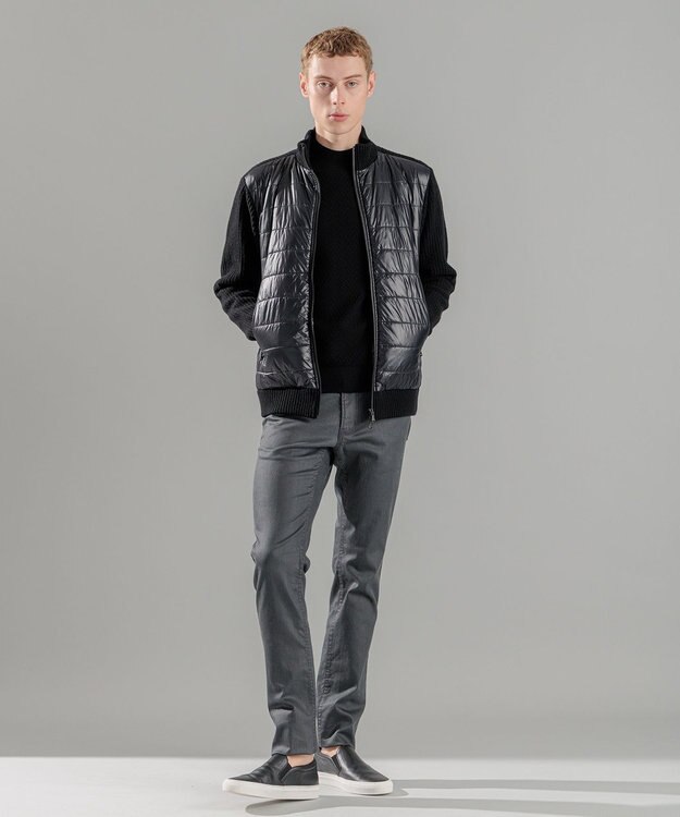 JOSEPH HOMME 新型【洗える】ヴィスコースリンクス　モックネックニット ブラック系