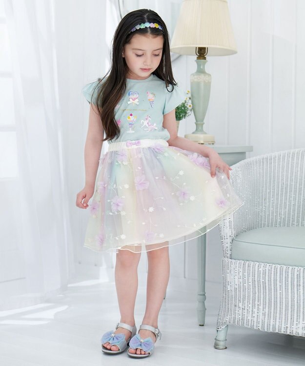 ANY KIDS リボン ヒール サンダル オーロラ