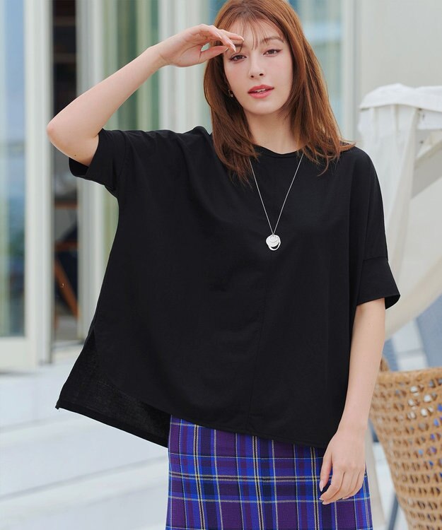 Tiaclasse 【接触冷感・洗える】イージーカットソードルマントップス ブラック