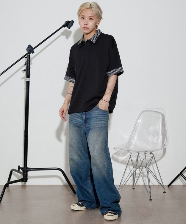 WEGO 【ユニセックス着用ITEM】シャツレイヤードT（SS） ブラック