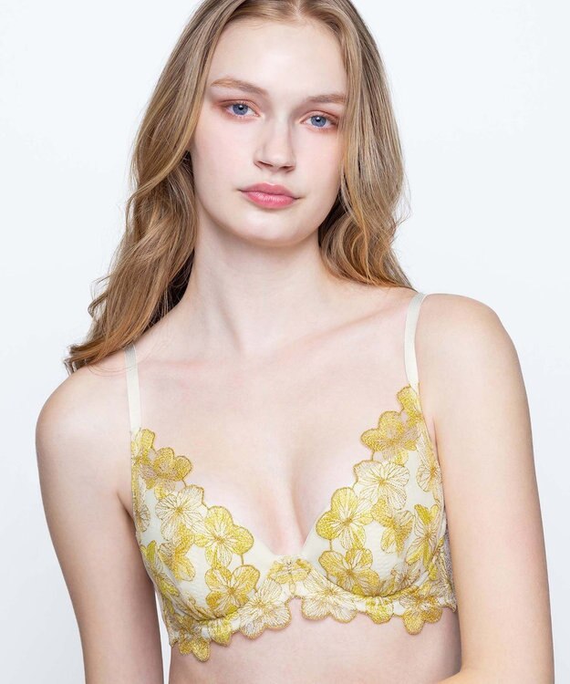 AMPHI ブラジャー ふっくらまる胸キープ 脇高設計 脇・背中スッキリ【Hold Day Bra】 BYJ311 アンフィ／ワコール イエロー
